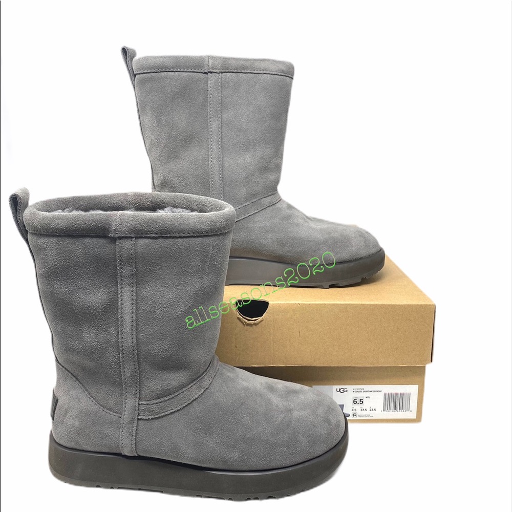 UGG Classic Short Waterproof Women’s Boot Grey Fur - Picture 9 of 9